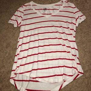 Red and white striped dress shirt